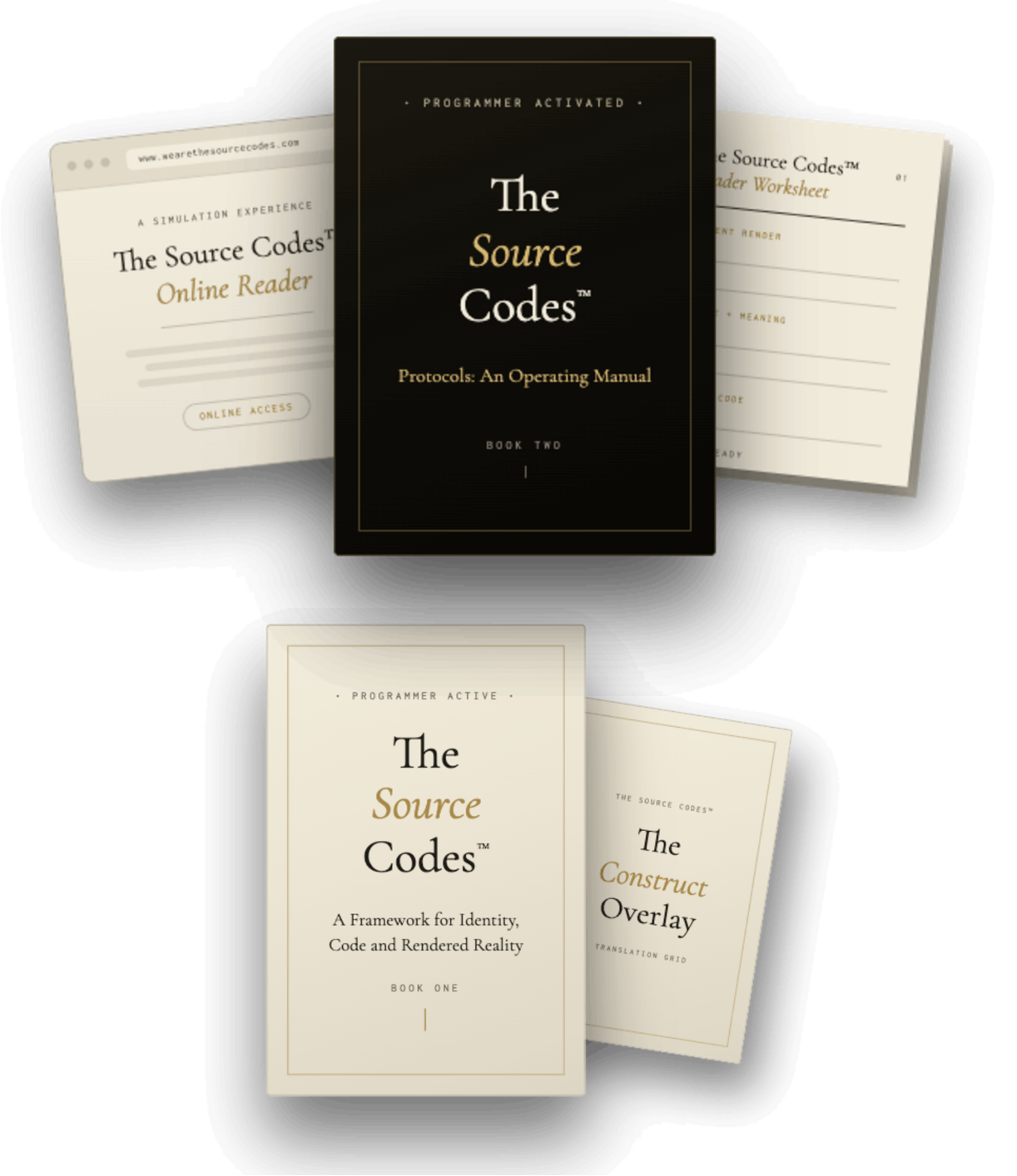 The Source Codes Book One and Book Two, The Construct Overlay, Online Reader, and Reader Worksheet